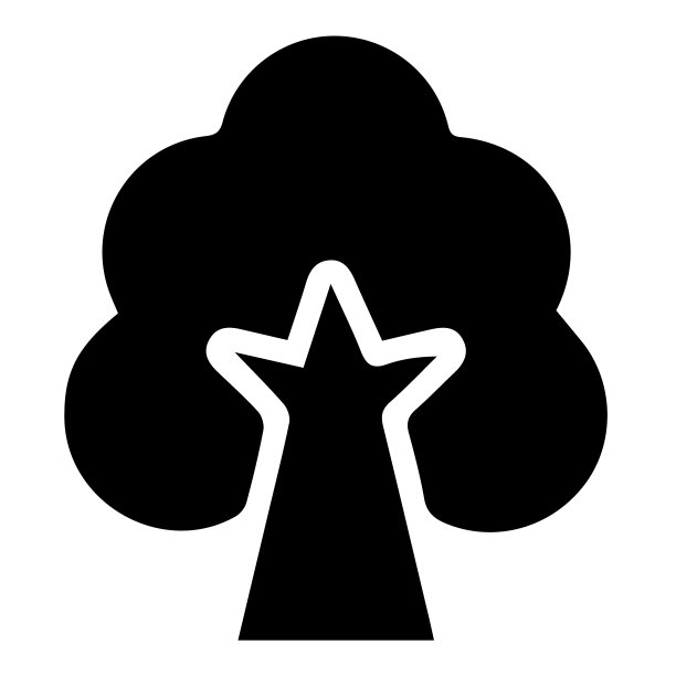 橡树标志矢量图标。树简单轮廓符号向量插图EPS 10。图片下载