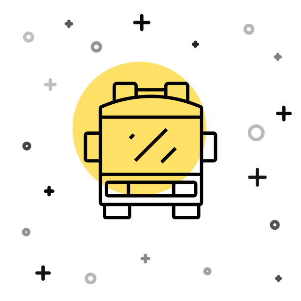 黑色线消防车图标孤立在白色图片下载