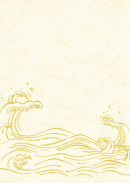 海浪上的日本纸背景图片下载