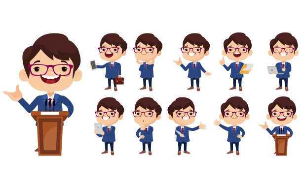 商务人员在不同的职位设置图片下载