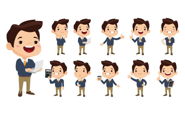 商务人员在不同的职位设置图片下载