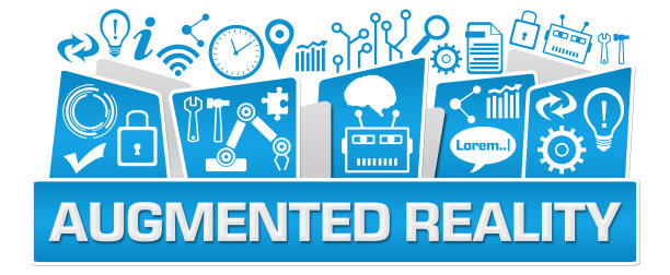 增强现实AI符号上的蓝色图片下载