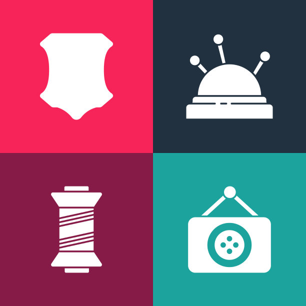 设置波普艺术裁缝店缝纫线针床图片下载