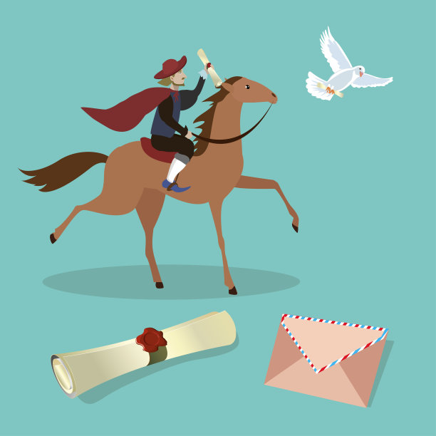 古老的帖子。邮件，信使用马，信鸽，古老的通信图片下载