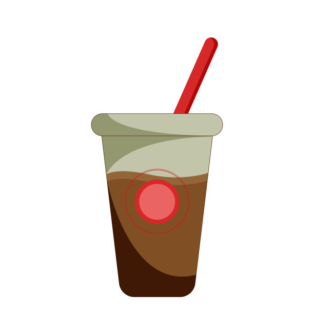 现实的玻璃新鲜的咖啡在白色的背景-向量图片下载