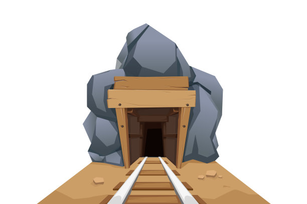 我的石头和铁路是在一个白色的背景。卡通风格的矢量设计图片下载