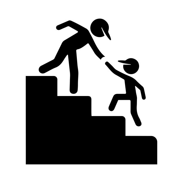 楼梯台阶，帮助图标。黑色的矢量图形。图片下载
