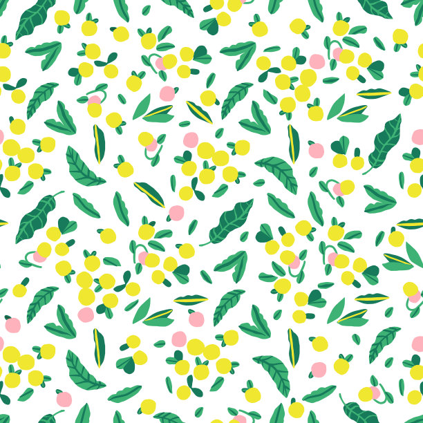 斯堪的纳维亚艺术可爱的蓝色浆果和树叶插图主题无缝重复图案数字文件艺术品家居装饰打印时尚织物纺织图片下载