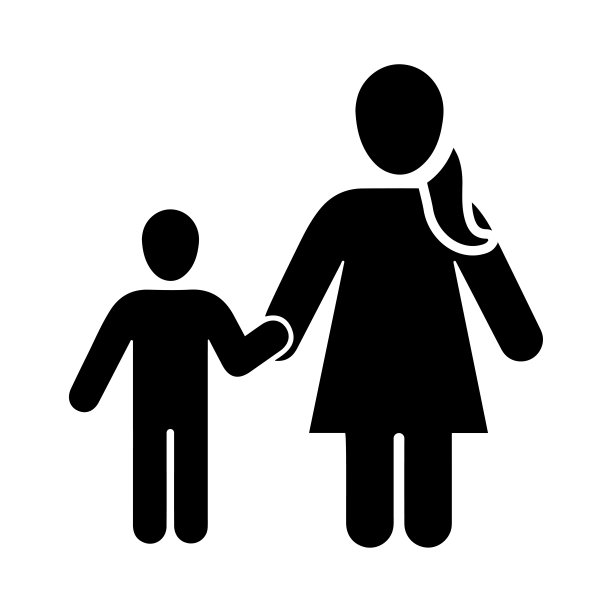 团体，人类家庭的象征。黑色的矢量图形。图片下载