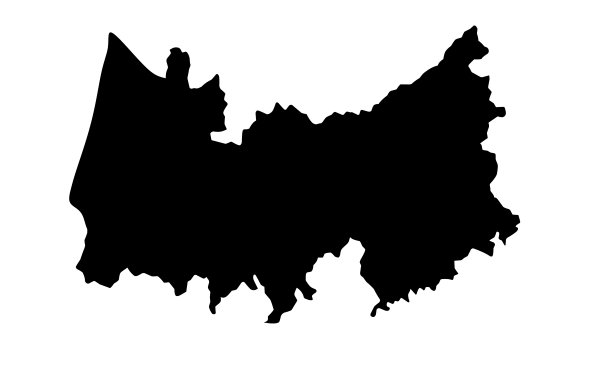 葡萄牙科英布拉市的黑色剪影地图图片下载