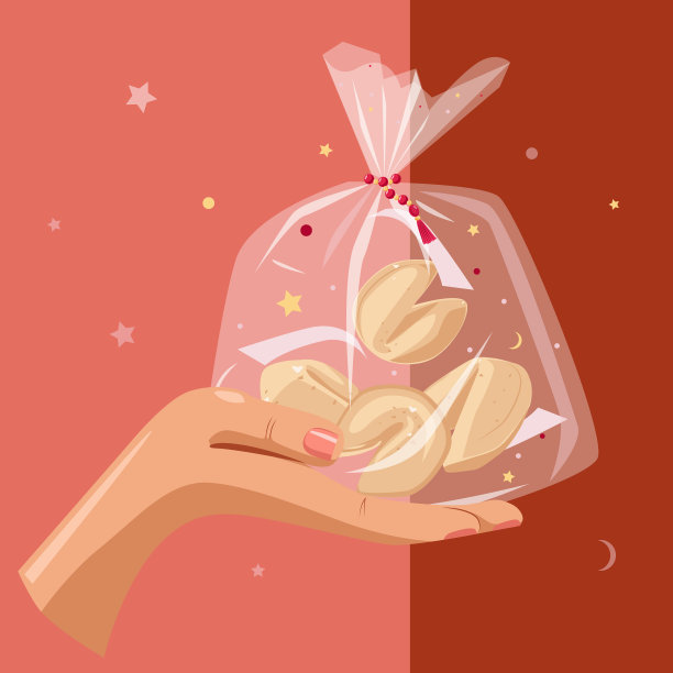 礼品盒里的中国幸运饼干图片下载