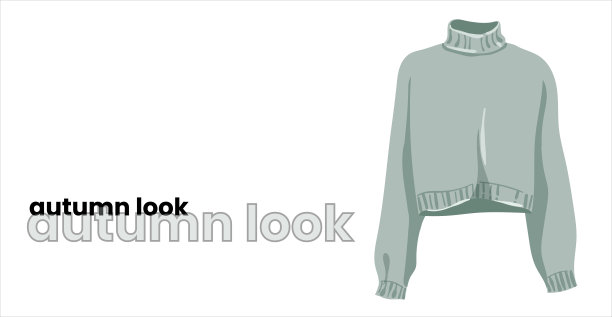 高领的薄荷色套头衫，孤立在白色背景上绿色的高领毛衣。时尚秋色，服装流行趋势。为时尚杂志绘制插图。向量图片下载