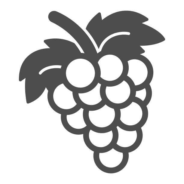 葡萄串固体图标，水果和浆果的概念，葡萄串矢量标志在白色的背景，象形风格的图标为移动概念和网页设计。矢量图形。图片下载