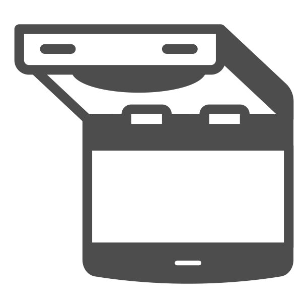 天花板上安装的汽车电视固体图标，显示器和电视概念，翻转电视矢量标志的白色背景，象形风格的图标移动概念和网页设计。矢量图形。图片下载