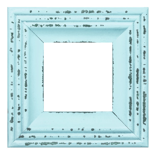 蓝色相框孤立的白色背景剪贴簿对象图片下载