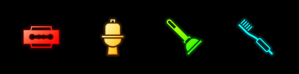 设置刀片剃须刀马桶马桶橡胶柱塞和图片下载