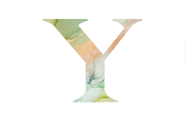 首字母Y带有抽象的手绘酒精墨纹理图片下载
