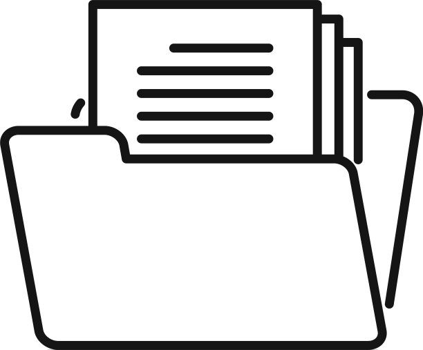 轮廓样式的打开的文件夹文档图标图片下载