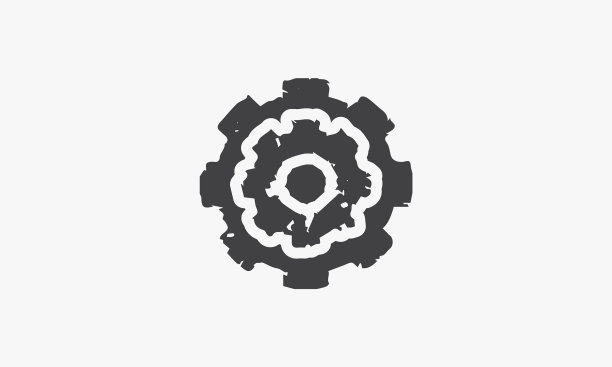 油漆齿轮上的白色背景创意图标图片下载
