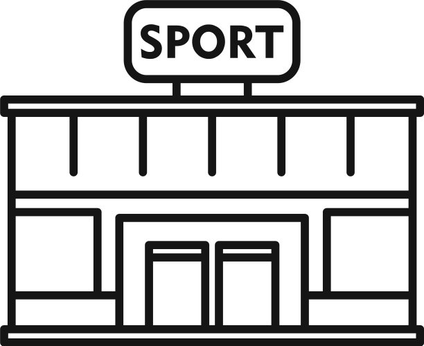 体育体育馆建筑图标轮廓风格图片下载