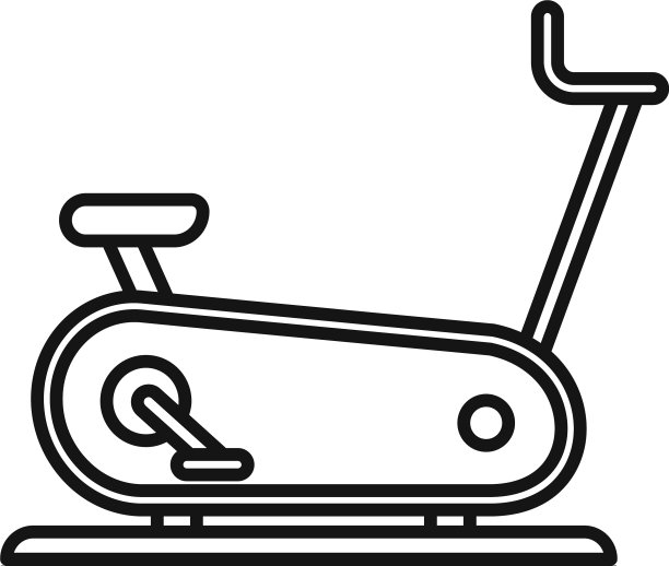 运动自行车图标轮廓风格图片下载