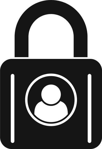 锁定个人信息图标简单风格图片下载