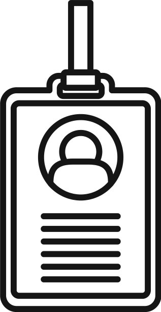 个人信息身份证图标轮廓风格图片下载