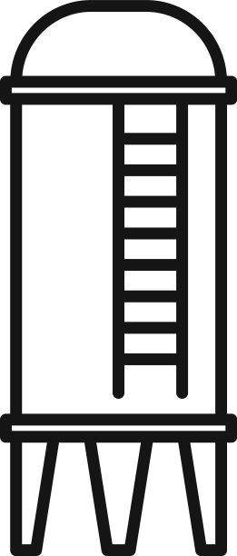 金属水塔图标轮廓风格图片下载