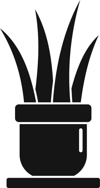 办公室花盆图标简约风格图片下载