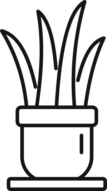 办公室花盆图标轮廓风格图片下载