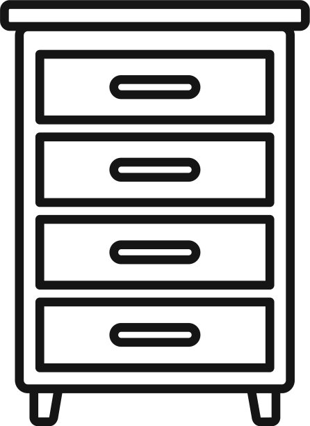 木抽屉图标轮廓风格图片下载