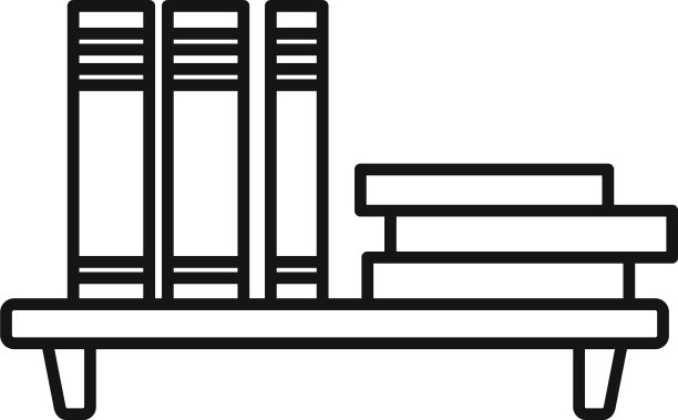 书架图标轮廓风格图片下载