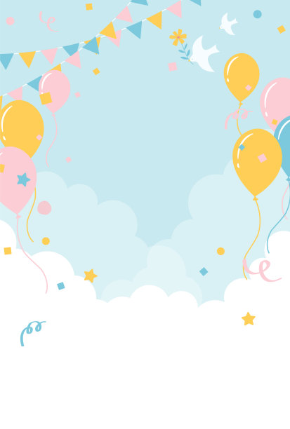 节日矢量背景气球在天空的横幅，卡片，传单，社交媒体壁纸等。图片下载