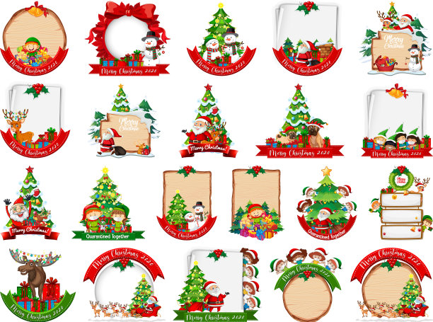 设置空白圣诞卡模板孤立上图片下载