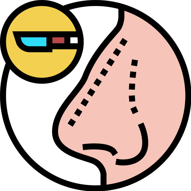 鼻整形治疗彩色图标图片下载