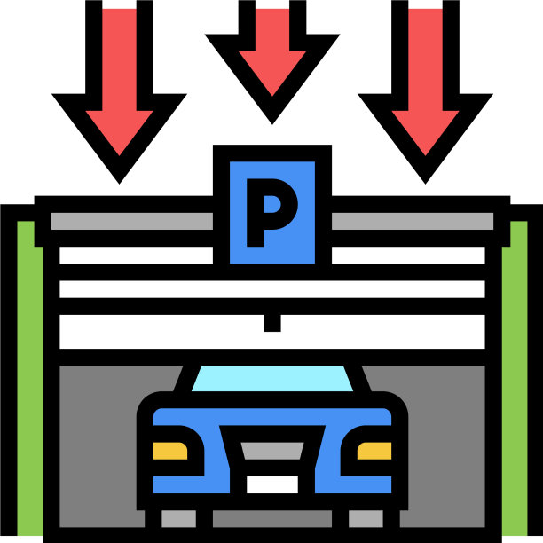 关门停车彩色图标图片下载