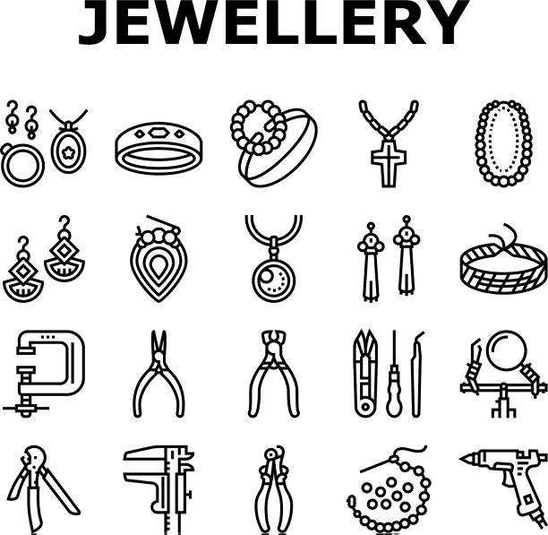 手工珠宝收藏图标集图片下载