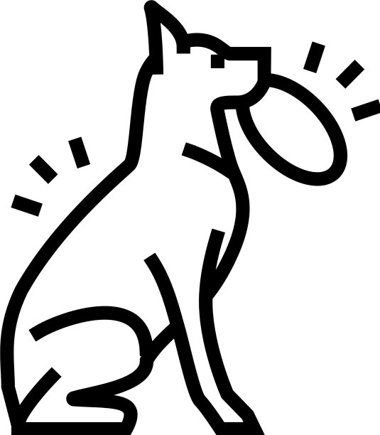 玩棍球盘狗狗线图标图片下载