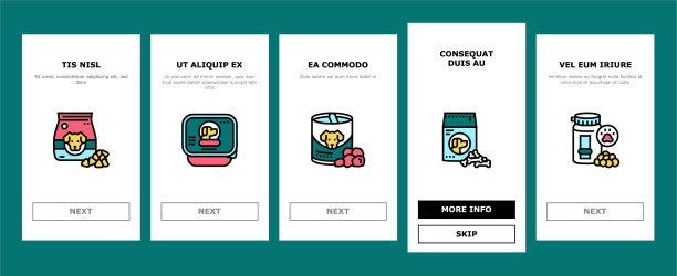 宠物产品食品登上图标集图片下载