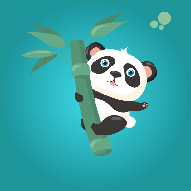 卡通风格可爱的熊猫插图设计图片下载