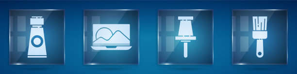 设置管与油漆调色板笔记本推针和图片下载