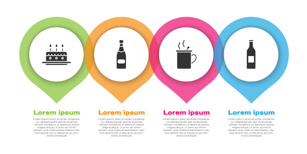 在蛋糕上放置燃烧的蜡烛和香槟瓶图片下载