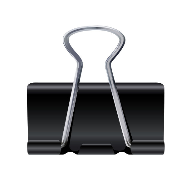 真实的回形针孤立在白色背景图片下载