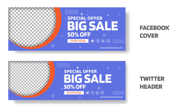 脸书封面和推特标题社交媒体图片下载