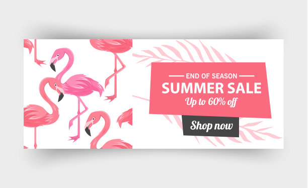 夏季促销横幅模板，夏季促销鲜艳的背景为您的广告图片下载