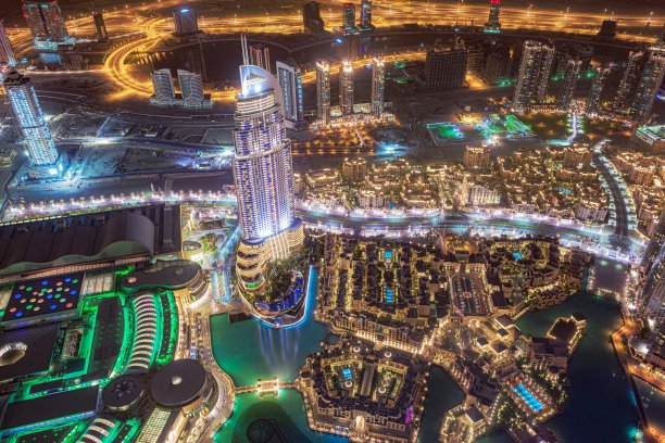 阿拉伯联合酋长国迪拜夏夜景色图片下载