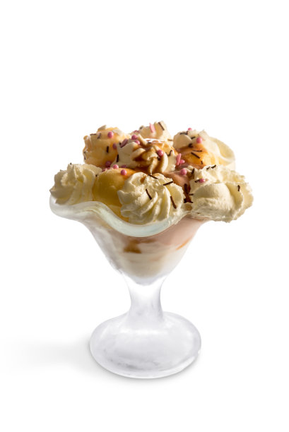 奶油和水果口味的冰淇淋图片下载