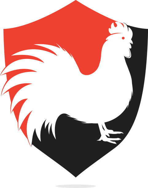 公鸡盾形概念标志设计图片下载