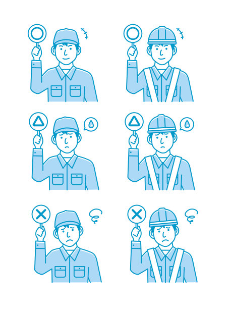蓝领工人显示海报向量插图集图片下载