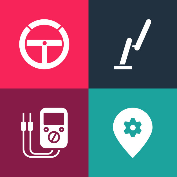 设置流行艺术位置与汽车服务万用表图片下载